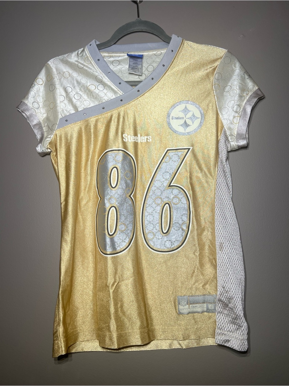 Reebok Gold and White Steelers Hines Ward #86 NFL Jersey